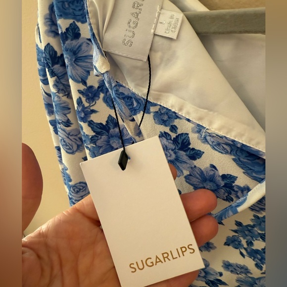 Sugar lips Wilma Floral Ruffle Flounce Mini Dress size L NWT - Picture 5 of 8